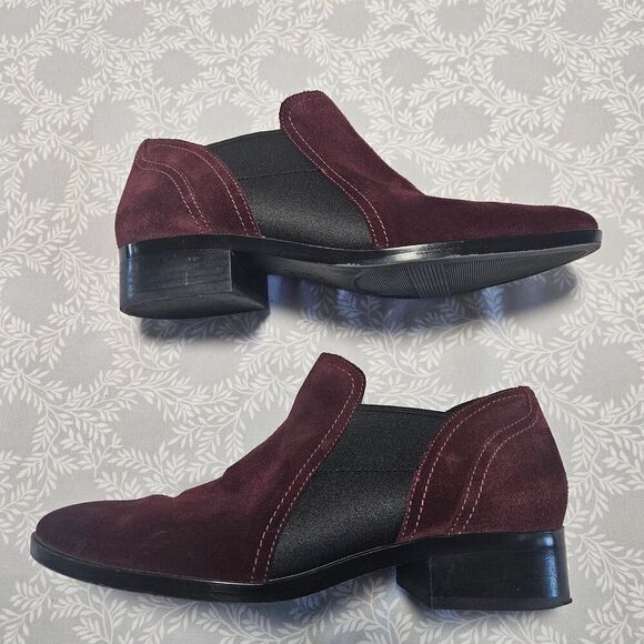 Naturalizer Suede Booties Size 7.5 Burgundy Black - Picture 6 of 10